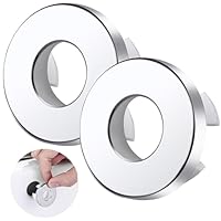 2 Stück Waschbecken Überlauf Abdeckung,Waschbecken Überlauf,Überlauf Waschbecken,Waschbecken Überlauf Ring,für Waschtisch Loch mit Ø 22-24 mm Öffnung,Silber (Kupfer Material)