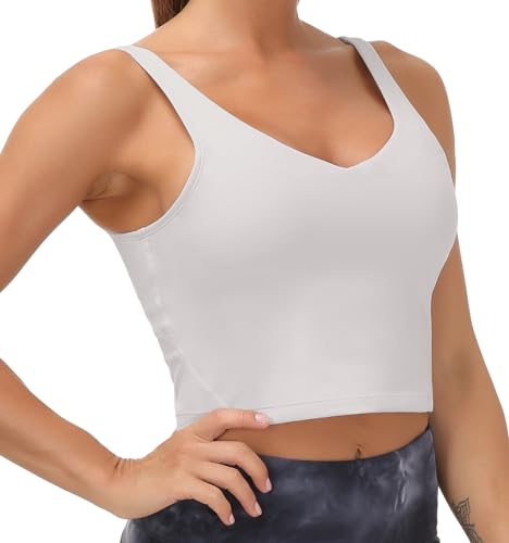 Image of THE GYM PEOPLE Womens' Sports Bra Longline Wirefree Padded with Medium Support