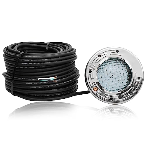 Pomeade 6 Inch LED Spa Lights for Inground Pool, 100FT AC120V 6 Inch White Pool Lights, Underwater...