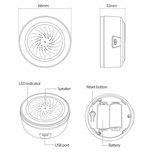 Sensor de Luz y Sonido ZigBee NEO con Alarma de Sirena de 90DB Tuya Smart Home Pack de 3 8