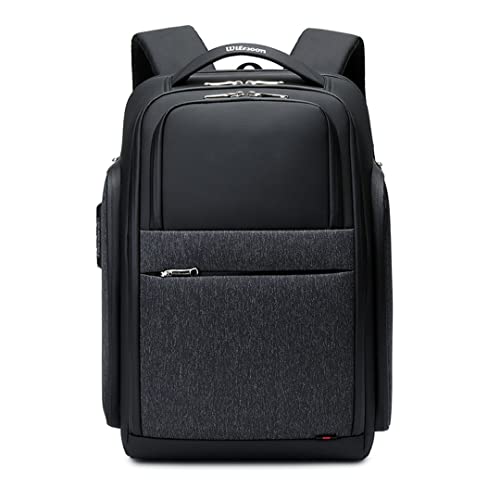 Saeohnssty Anti Diebstahl TSA Schloss Männer USB Aufladung Laptop Schule Geschäftsreisen Wasserdichter Rucksack Black 18 inches Cover