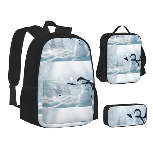 Sac à dos Noël 3 en 1 en toile avec sac repas et trousse