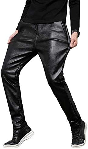 Idopy Men`s Faux Leather Joggers PU 