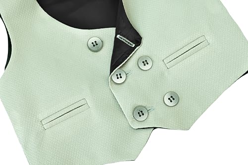 Image of Lilax Toddler & Little Boys Suit Set, Formal Suit Vest, White Dress Shirt, Dress Pants and Bowtie 4 Piece Suit Set