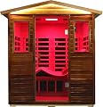 Full Spectrum Ultra-Low EMF Outdoor Sauna 4-Person, Red Cedar Far Infrared Saunas for Home, Near&Mid-IR Light, EMF 0.1-4mG, Bluetooth & Chromotherapy
