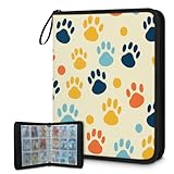 Mexpekil Classeur à cartes coloré avec motif empreintes de pattes de chat...