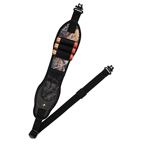 Pridefend Shotgun Sling Gun Shoulder Padded Strap Two Point Gun Sling With Swivel, Anti-Slip Shotgun Sling Alloy Length Adjuster Shell Loops All Metal Hardware #TOP10