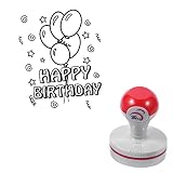 Seasonstorm 1.6-inch Self-Inking Craft Stamp - Doodle Balloon Confetti Happy...