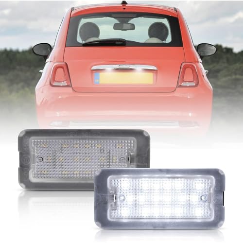 njssjd LED Luci targa per F.iat 500 2007-2019, 2008-2024 Abarth 500/595/695 Luce Targa, Fi.at 500C 595C 312 Led Targa Auto Canbus senza errori