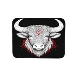 Bull Head On - Funda negra para laptop, portátil, tablet, maletín para el trabajo, 43.2 cm