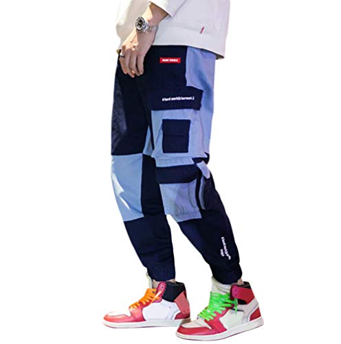 Irypulse Pantalones Carga Hombre Moda Callejera Urbana, Pantalóns de Combate Holgados Casual Deportivi, para Adolescentes, Jóvenes y Niños, Pantalone de Trabajo Múltiples Bolsillos - Diseño Original