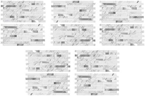 Aspect Peel and Stick Collage Tile in Marble Shine (2pc per Pack/...