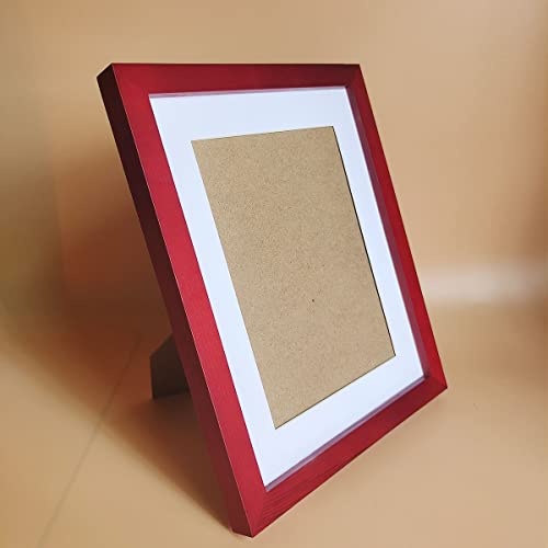 Image of 8x10 Picture Frames RED Solid Wood Frame, Plastic Panel (Film Needs to be Removed) Table or Wall.Front Window Opening 7.5x9.5 inch.