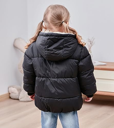 image for TUONROAD Baby Boy Girl Black Coat for Toddlers Fleece Lined Outwear Ou