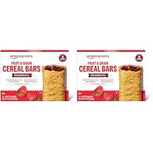 Amazon Brand - Happy Belly Fruit & Grain Cereal Bars Strawberry, 1.03 Oz, 8 Count Pack of 2