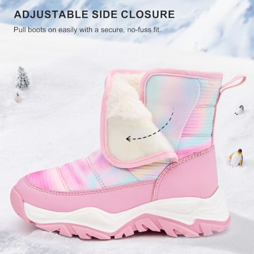 Stelle Toddler Snow Boots Girls Lightweight Warm Winter Shoes(TDP,9MT) - image 4