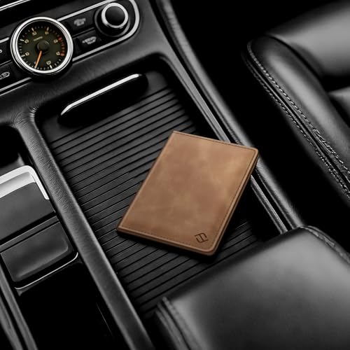 FINTIE KFZ Fahrzeugschein Hülle und Versicherungshalter- Magnetverschluss Auto Organizer für das Handschuhfach im, Scheckkarten Schutzhülle Kartenhülle mit Premium Kunstleder, Braun