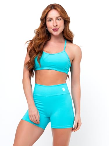 Kit 2 Conjunto Fitness Top Alça Short Legging Liso Meia Coxa Poliamida Zero Transparência Academia(R