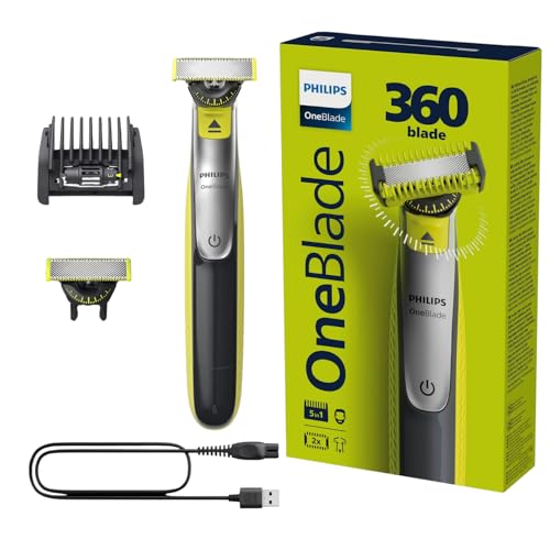 Image of PHILIPS Shaver OneBlade 360 Face, Hybrid Electric Beard Trimmer and Shaver with 5-in-1 Face Stubble Comb QP2730