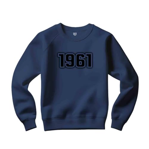 [CITY POSTERS PLUS] 1961 Year Unisex Sweatshirt (Navy Blue, XXL)