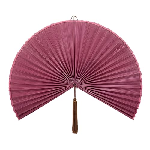 SUCHUBU Decorative Pink Wall Fan, 47" Handcrafted Asian Wall Decor,