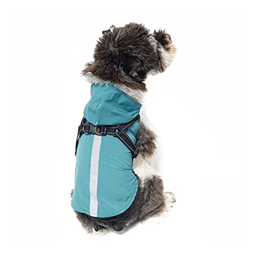 PETCUTE Impermeable para Perros con Arnés,Ajustable Chubasquero de Perro con Capucha,Impermeable para Mascotas con Tira Reflectante para Perros Pequeñas y Medianas,Ropa para Perros Pequeños