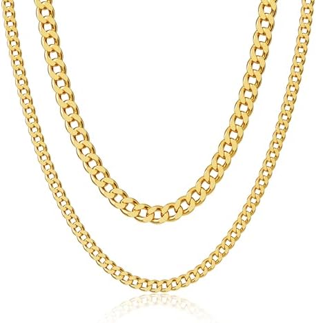 Moodear Gold Necklace for Women Dainty Chunky 14K Gold Plated/Sli...