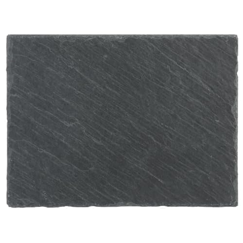 Secret de Gourmet - Lot de 6 Assiettes Plates Ardoise 32cm Gris