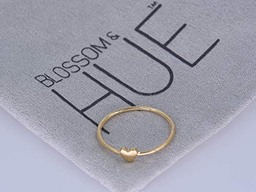 BLOSSOM & HUE Minimalist Ring for Women [Size 6] Teens & Girls [18K Gold Plated] - Dainty Love/Heart Band [Hypoallergenic] - Thumbnail 6