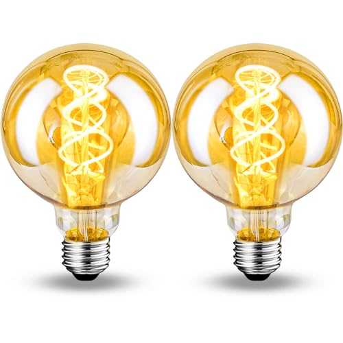 EAVOLUSON Vintage Glühbirne E27, E27 LED Vintage Glühbirne Dimmbare 4W Warmweiß, Groß Edison Glühbirne E27 Vintage 2700K, 400LM Retro LED Lampe Perfekt für Nostalgie und Retro Beleuchtung