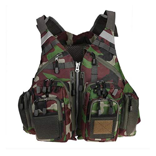 COEWSKE Chaleco de Pesca Multi-Bolsillo Transpirable Pecho Paquete Mochila para Hombres y Mujeres Fotografía de Caza al Aire Libre de Acampada (Camuflaje)