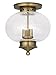 Livex Lighting 5037-01 Harbor 3-Light Ceiling Mount, Antique Brass