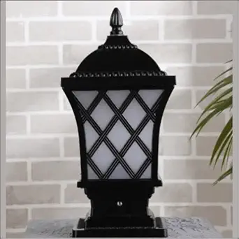 Harold Electricals Modern Water Resistant Black Aluminium Die Cast Outdoor Gate Light with E27 Bulb for Home, Garden, Porch, Walkway, Doorway, Garages, Patio & Exterior Places