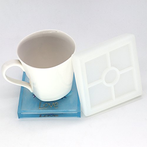 3 Pack DIY Coaster Silicone Mold, Include Round, Square, Hexagon, Molds for Casting with Resin, Cement4