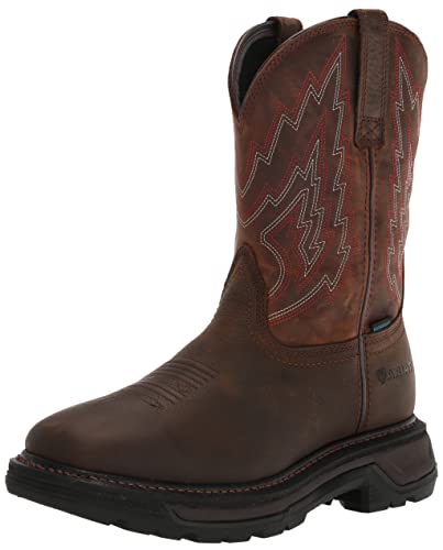 ARIAT BMVY9 Mens Big Rig Waterproof Work Boot Dark Brown/Distressed Brown 9.5 Wide