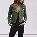 SHOBDW LiquidacióN Ventas Mujeres SeñOras Retro SóLido Remache Cremallera Chaqueta De Bombardero...