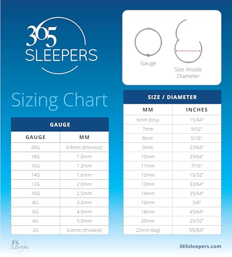 365 SLEEPERS Sterling Silver 8mm - 12mm Hinged Hoop Nose Helix Tragus Lip Ear Septum Ring Sleeper Earrings - Hand Made In Australia - Nickel Free Hypoallergenic4