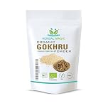 Herbal Magic's Organic Terrestris Powder/Gokhru Powder - Revered Herb in Ayurveda - Free from Fillers Artificial Colour Flavour & Preservatives of&G UK Organic Certified