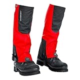  Pfanner robuste Gamaschen mit Riemenfixierung und Bestigungshaken, Farbe:rot;Größe:uni