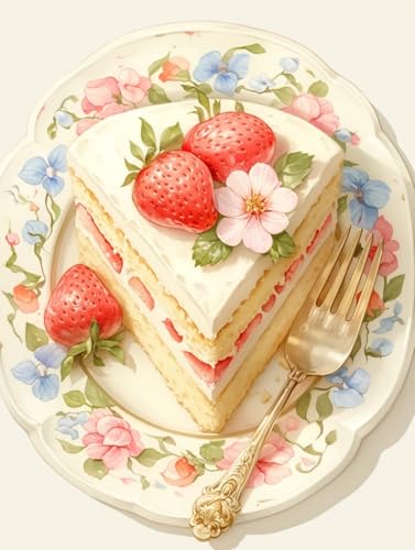 Diamond Painting Gâteau aux fraises MIRONS 40x50 cm pour broderie strass