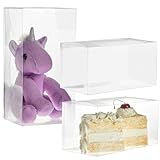 Juvale 30 Pack Rectangle Clear Boxes for Treats for Wedding, Baby Shower and Birthday - 9x4.5x4.5 In Clear Plastic Boxes