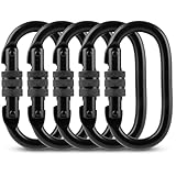 LOPYXBR 5 Stück Karabiner Klettern 25KN Karabinerhaken Klettern, Kletter Karabiner Groß, Hochleistungs Kletterkarabiner für Klettern, Fallschirmspringen, Bergsteigen, Schaukeln, Hängematten