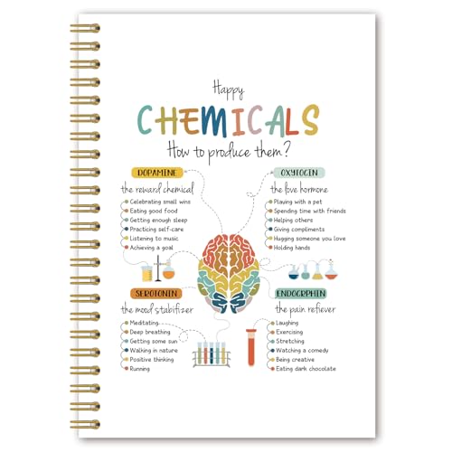 Carnet à spirales pour la santé mentale Happy Chemicals 14x21 cm
