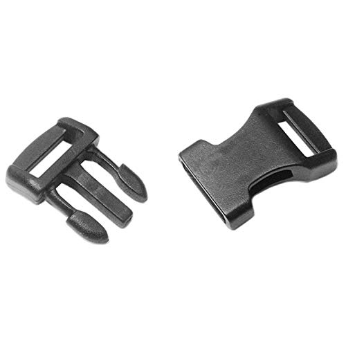 SciencePurchase 60 Pack of Black Contoured Side Release Plastic Buckles for 1/2