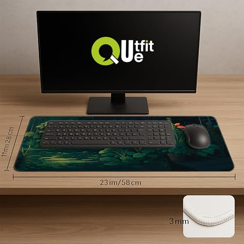 Image of Printed Gaming Mousepad - Premium Stitched Edges, Smooth Surface,Size 11x23 inches, Non-Slip Rubber Base - Ideal for Office & Gaming Setup (Art Lofi Flower Room)