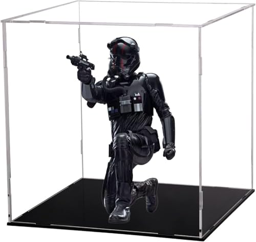 Image of Clear Acrylic Display Case 10 x 10 x 10 Inch | Self Assemble Display Box with Black Base | Dustproof Showcase for Collectibles Figurines | Memorabilia & Models