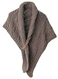 Hzxsny Women's Crocheted Shawl Wrap Soft Jacquard Knitted Cardigan Poncho Sweater Coat Warm Scarf Shawl Cape Solid Color 2025