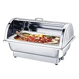 ケータリングフードウォーマー、9L電気チェーフィングディッシュサービングフードウォーマー蓋付きパーティー用、業務用ビュッフェサーバーとウォーマーで食品を新鮮に保つ、600W，A
