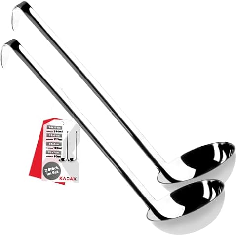KADAX Cuchara de sopa de acero inoxidable con mango largo y ergonómico Cover
