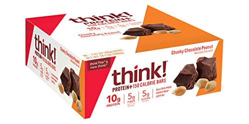 Thinkthin Protein & Fiber Bars, Chunky Chocolate Peanut, 1.41 Ounce (20 Count) #TOP1